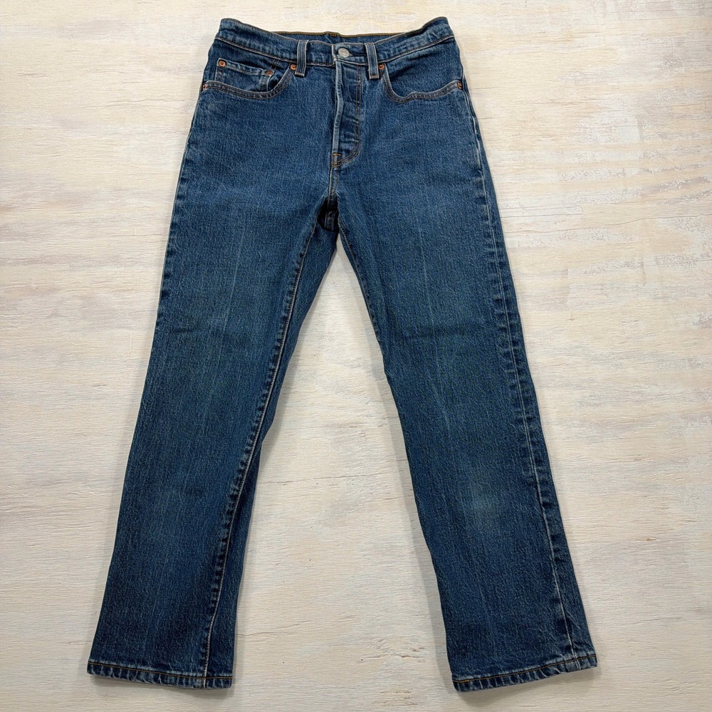 Levi's Jeans 501 Original Fit W26 L26 Button Fly Straight Leg Blue Womens
